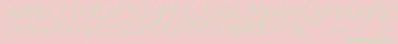 Blokletters Potlood Font – Green Fonts on Pink Background