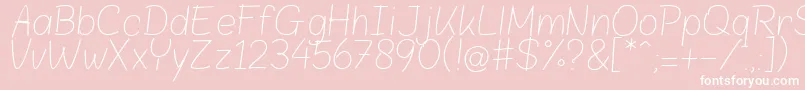 Blokletters Potlood Font – White Fonts on Pink Background