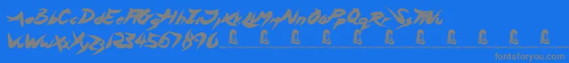 AsylumMansion Font – Gray Fonts on Blue Background