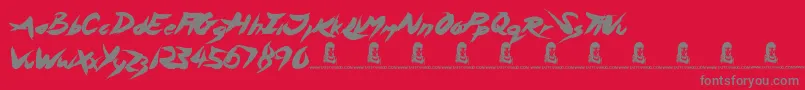 AsylumMansion Font – Gray Fonts on Red Background