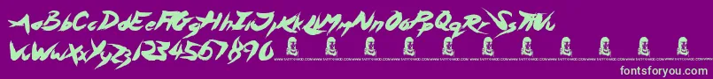 AsylumMansion Font – Green Fonts on Purple Background