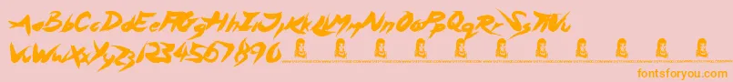 AsylumMansion Font – Orange Fonts on Pink Background