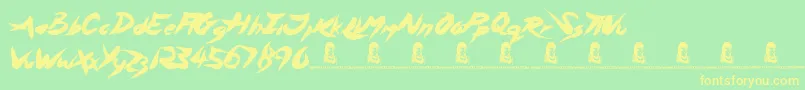 AsylumMansion Font – Yellow Fonts on Green Background