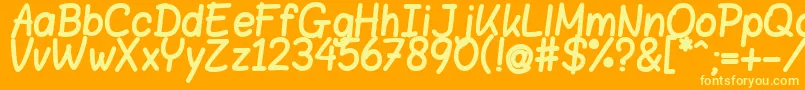 Blokletters Viltstift Font – Yellow Fonts on Orange Background