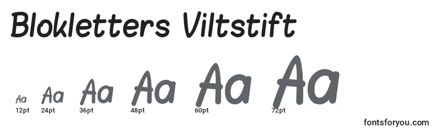 Размеры шрифта Blokletters Viltstift