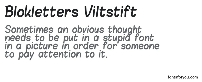 Revisão da fonte Blokletters Viltstift