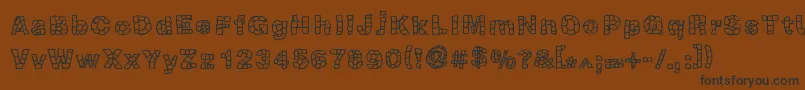 Blokqued-Schriftart – Schwarze Schriften auf braunem Hintergrund