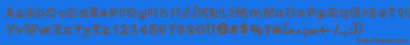 Blokqued Font – Brown Fonts on Blue Background