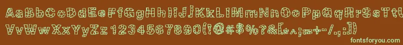 Blokqued Font – Green Fonts on Brown Background