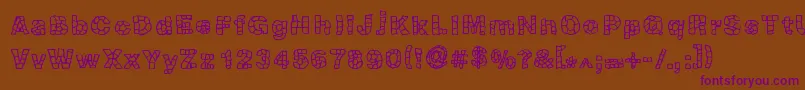 Blokqued Font – Purple Fonts on Brown Background