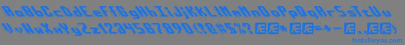 フォントbloktilt – 灰色の背景に青い文字