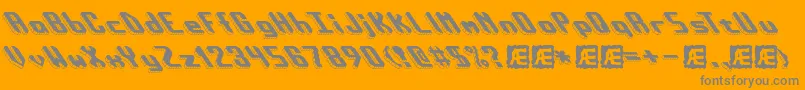 bloktilt-Schriftart – Graue Schriften auf orangefarbenem Hintergrund