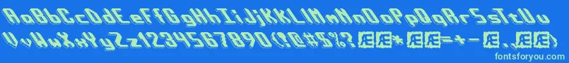 bloktilt Font – Green Fonts on Blue Background