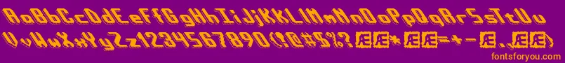 フォントbloktilt – 紫色の背景にオレンジのフォント