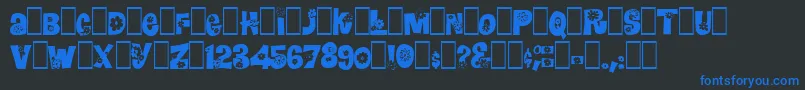 フォントBlomster – 黒い背景に青い文字