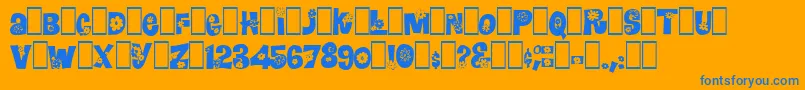 Blomster-fontti – siniset fontit oranssilla taustalla