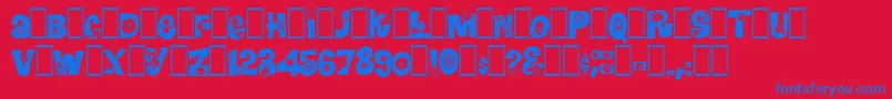 Czcionka Blomster – niebieskie czcionki na czerwonym tle