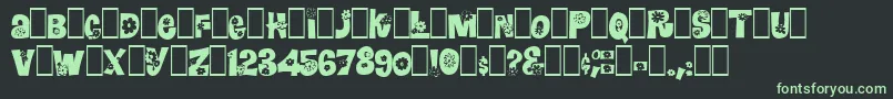 Blomster-fontti – vihreät fontit mustalla taustalla