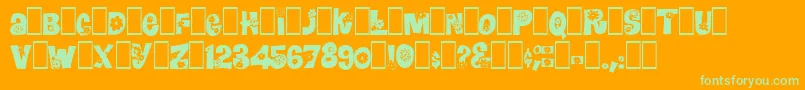 Blomster Font – Green Fonts on Orange Background