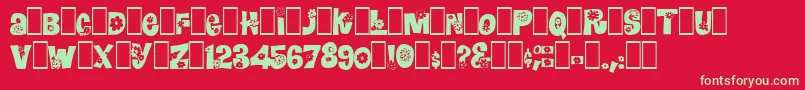 Blomster Font – Green Fonts on Red Background