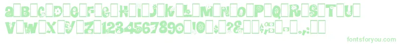 Czcionka Blomster – zielone czcionki na białym tle