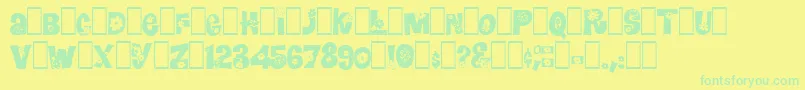 Blomster Font – Green Fonts on Yellow Background