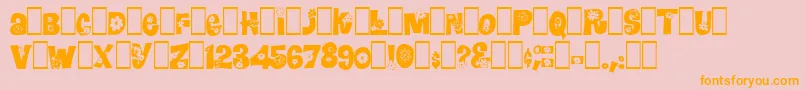 Blomster-fontti – oranssit fontit vaaleanpunaisella taustalla