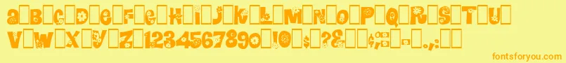 Blomster Font – Orange Fonts on Yellow Background