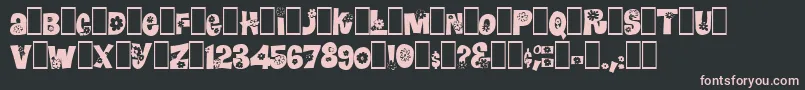 Blomster-fontti – vaaleanpunaiset fontit mustalla taustalla