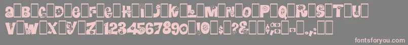 Blomster-fontti – vaaleanpunaiset fontit harmaalla taustalla
