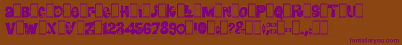 フォントBlomster – 紫色のフォント、茶色の背景