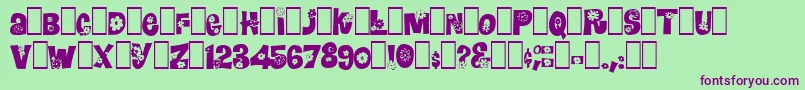 Blomster-fontti – violetit fontit vihreällä taustalla