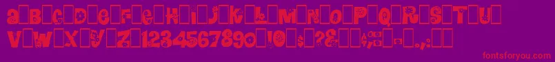 Blomster-fontti – punaiset fontit violetilla taustalla