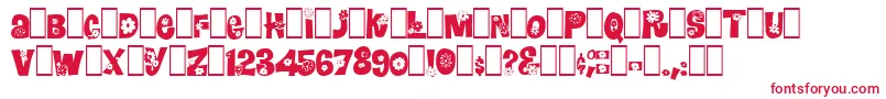 Blomster-fontti – punaiset fontit valkoisella taustalla