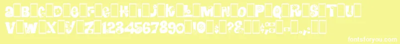 Шрифт Blomster – белые шрифты на жёлтом фоне