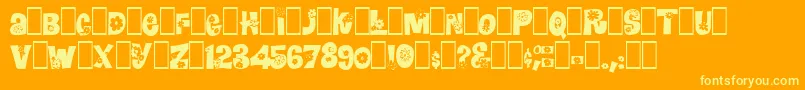 Blomster Font – Yellow Fonts on Orange Background