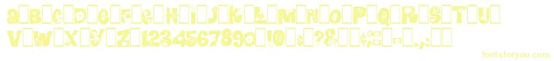Blomster-Schriftart – Gelbe Schriften auf weißem Hintergrund