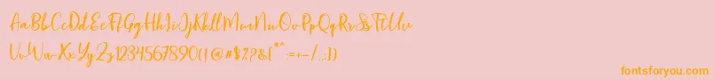 Blondy Script-Schriftart – Orangefarbene Schriften auf rosa Hintergrund