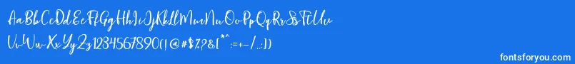 フォントBlondy Script – 青い背景に白い文字