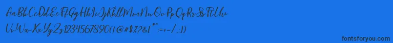 Blondy Slant Font – Black Fonts on Blue Background