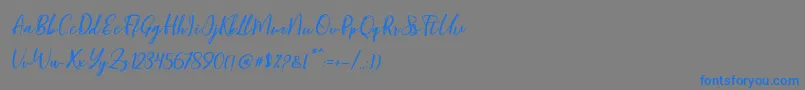 Police Blondy Slant – polices bleues sur fond gris