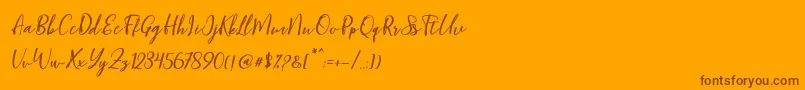 Шрифт Blondy Slant – коричневые шрифты на оранжевом фоне