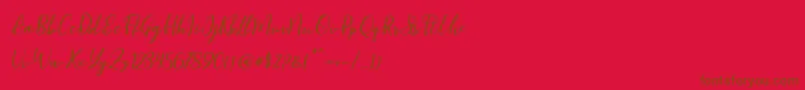 Blondy Slant Font – Brown Fonts on Red Background