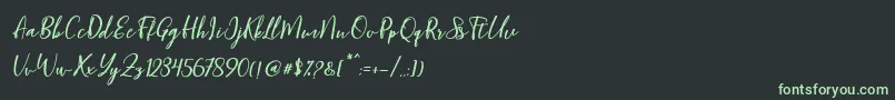 Blondy Slant Font – Green Fonts on Black Background
