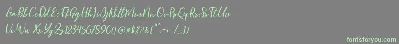 Blondy Slant Font – Green Fonts on Gray Background