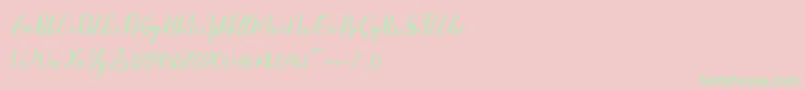 Blondy Slant Font – Green Fonts on Pink Background