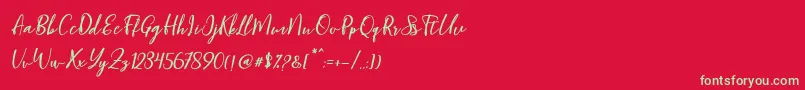 フォントBlondy Slant – 赤い背景に緑の文字