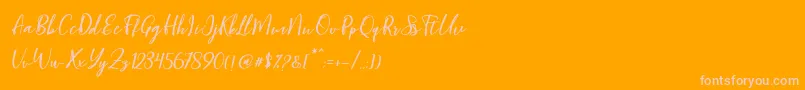 Blondy Slant Font – Pink Fonts on Orange Background