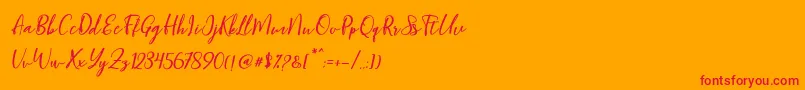Шрифт Blondy Slant – красные шрифты на оранжевом фоне