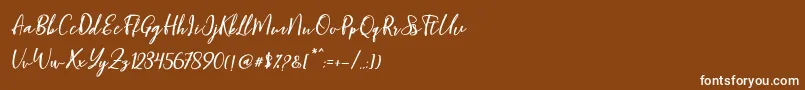 Blondy Slant Font – White Fonts on Brown Background